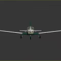 Small White And Green Airplane Model With Propeller Wings And Tail Structure 3d model