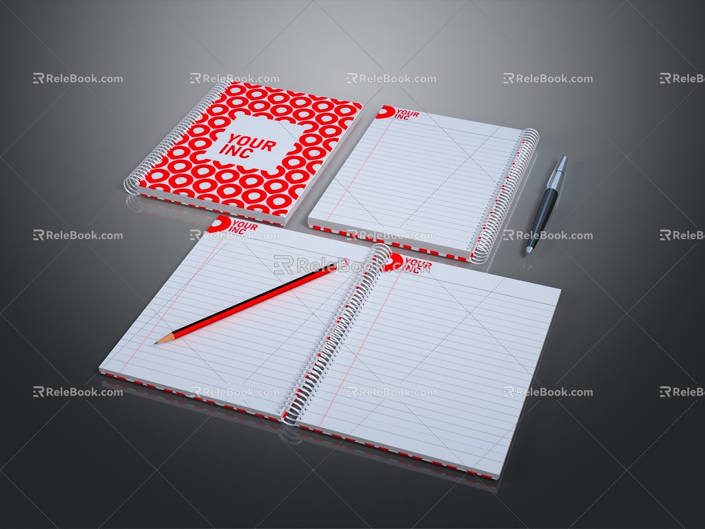 Modern Notebook Book Notepad Stationery 3d model