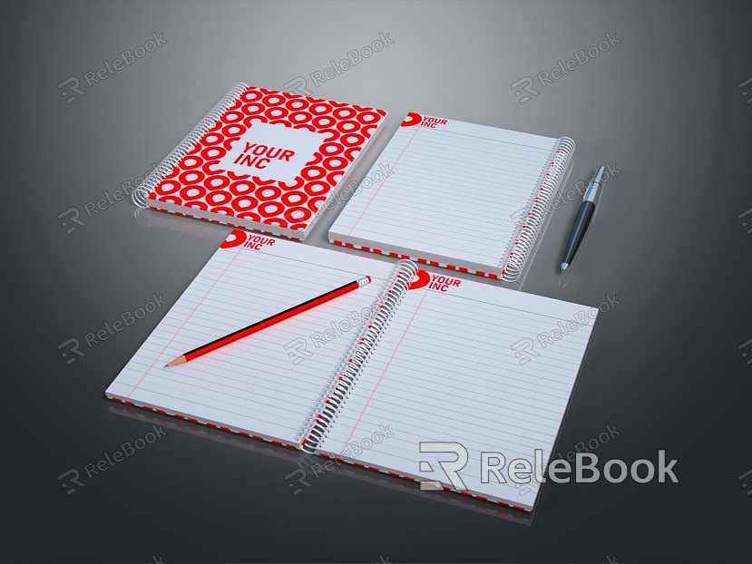 Modern Notebook Book Notepad Stationery model