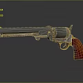 Vintage Revolver With Wooden Grip And Metal Barrel Weapon