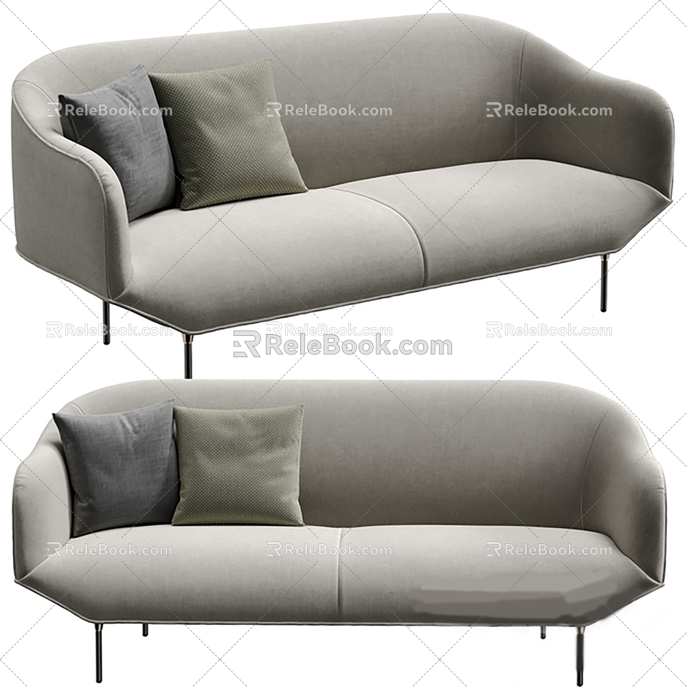 Modern double sofa 3d model