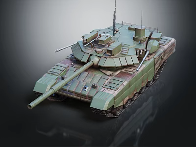 Modern Military Tank With Heavy Armor Main Cannon Turret And Tracks Design 3d model
