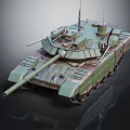 Modern Military Tank With Heavy Armor Main Cannon Turret And Tracks Design
