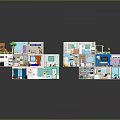 Colorful 3D Miniature House Models With Multiple Rooms And Detailed Interior Furniture