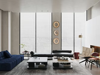 Modern Light Luxury Home Living Room Sofa Combination Multi-person Sofa Three-person Sofa Single Chair Table Lamp Wall Lamp Stool 3d model