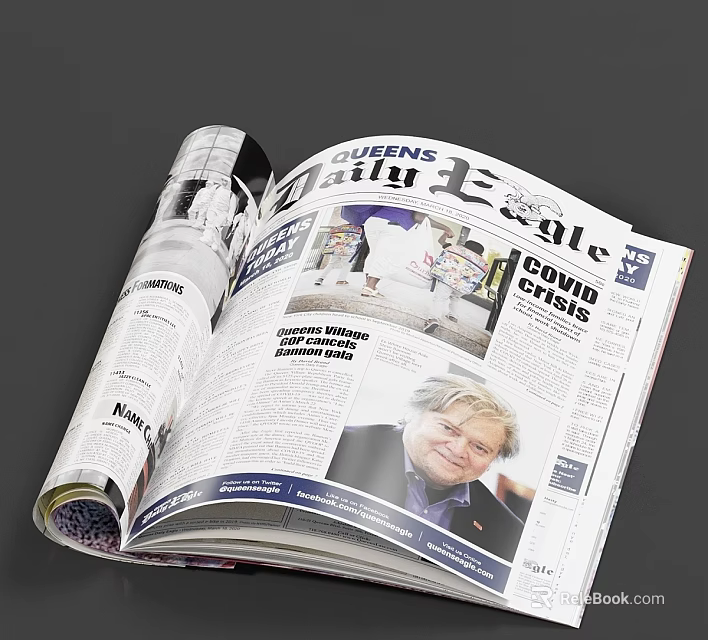 Open Queens Daily Eagle Newspaper Featuring Crown Heights News Articles And 3d model 
