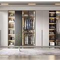 Modern wardrobe combination 3d model