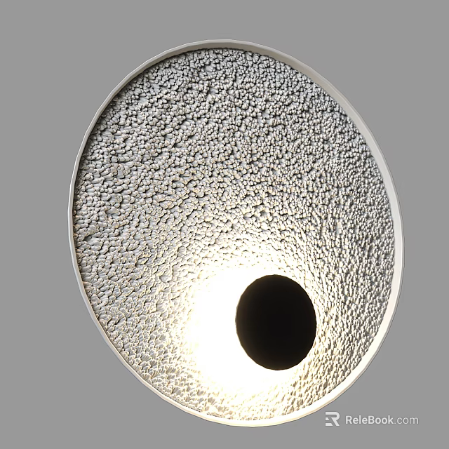 Modern Round Wall Lamp With Textured Surface And Soft Illumination Design 3d model 