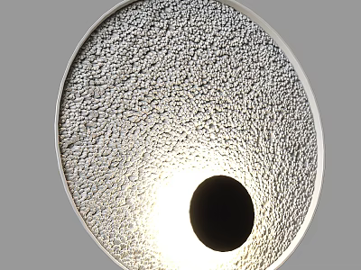 Modern Round Wall Lamp With Textured Surface And Soft Illumination Design 3d model