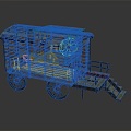 European-style carriage four-wheeled carriage transportation 3d model