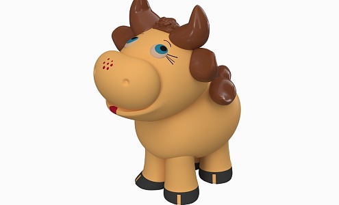 Cartoon calf animal toy doll 3d model