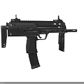Modern Submachine Gun With Metallic Structure Detachable Magazine Tactical Stock And Scope Mount