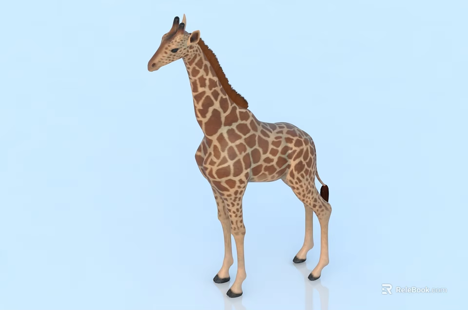 Realistic Reptile 3D Model Figure on Light Blue Background 3d model 