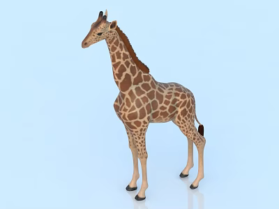 Realistic Reptile 3D Model Figure on Light Blue Background 3d model