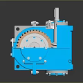 Hardware Gearbox With Blue Casing And Internal Gear Components 3d model