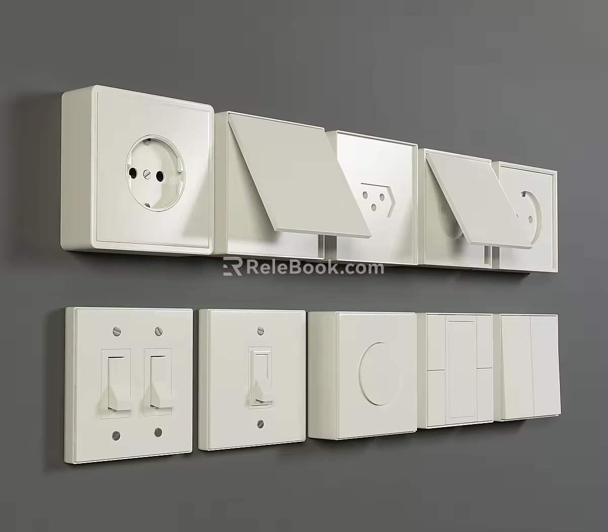Switch panel socket switch socket bull 3d model