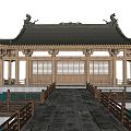 Chinese Ancient Architecture Homestay Architecture Village House Ancestral Temple Ancestral Hall Courtyard 3d model