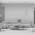 Modern Kaws Sofa Coffee Table Combo 3d model