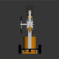 Orange Cylinder Hydraulic Jack With Wheel Cart And Metal Handle