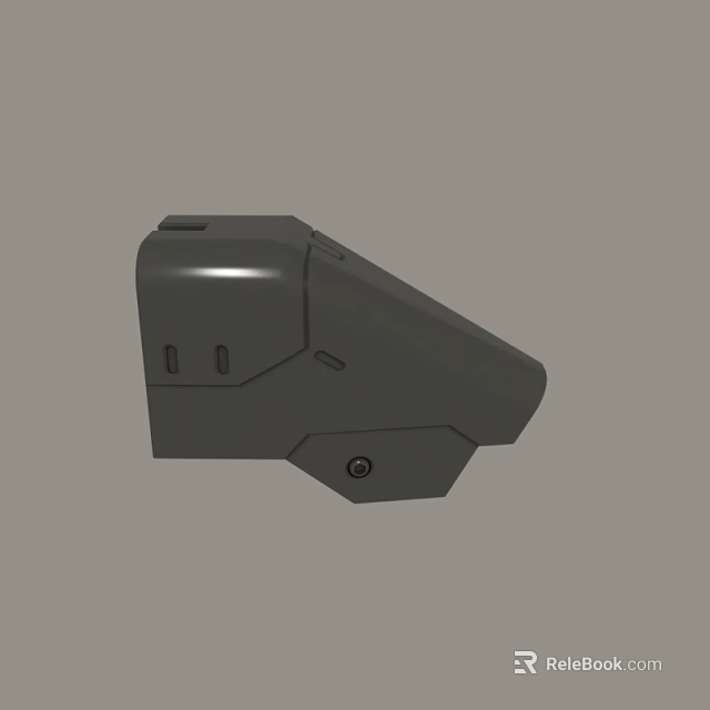 Gray Industrial Mechanical Part 3D Model Featuring Geometric Shape And Screw Hole 3d model