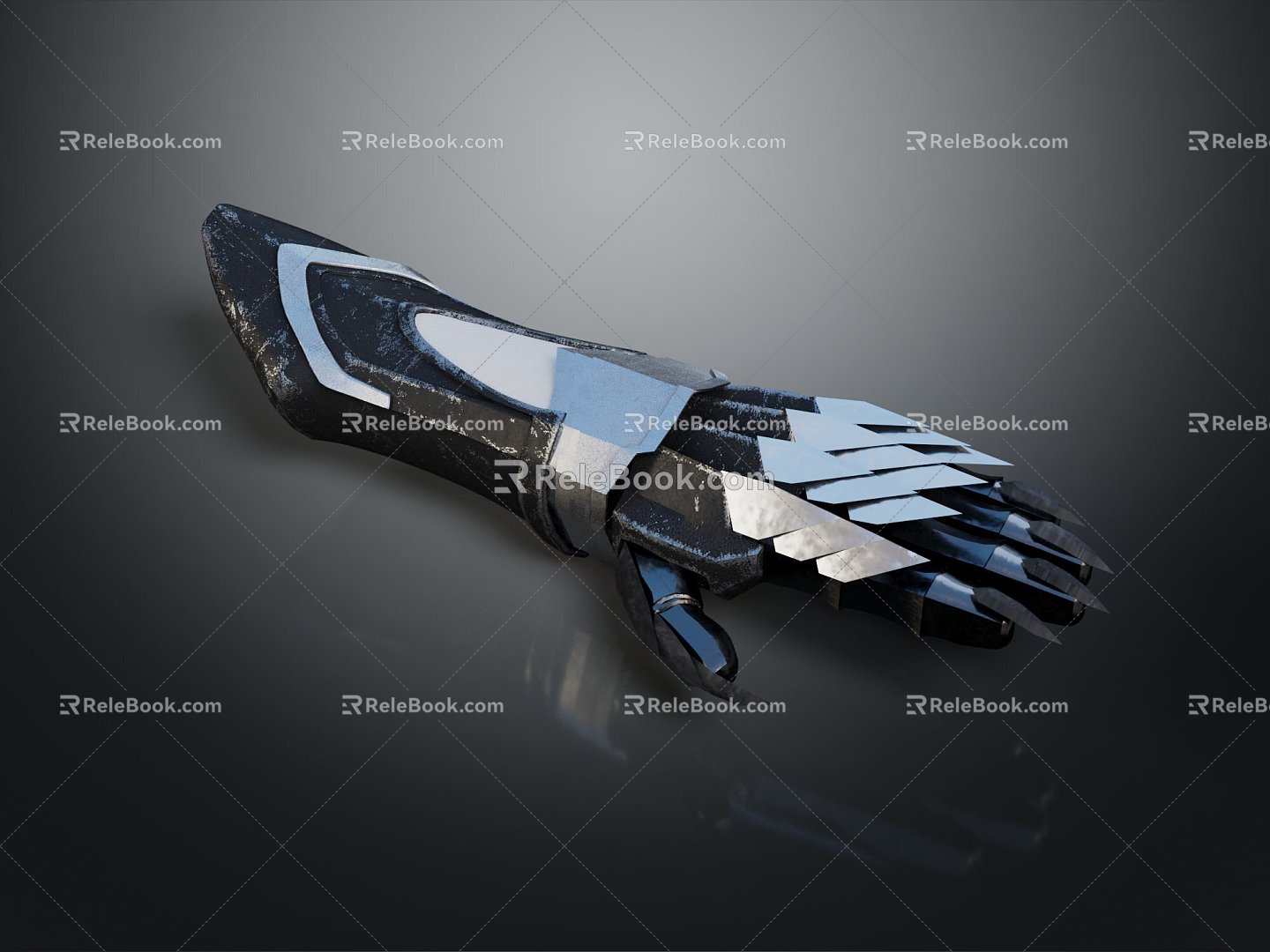 Metal Gloves Long Gloves Armored Iron Gloves 3d model