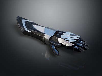 Metal Gloves Long Gloves Armored Iron Gloves 3d model