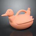 Cute Duck Shaped Pink Ceramic Storage Furniture With Handle And Lid Design