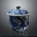 Blue And White Porcelain Lidded Jar With Traditional Floral Patterns For Daily Use