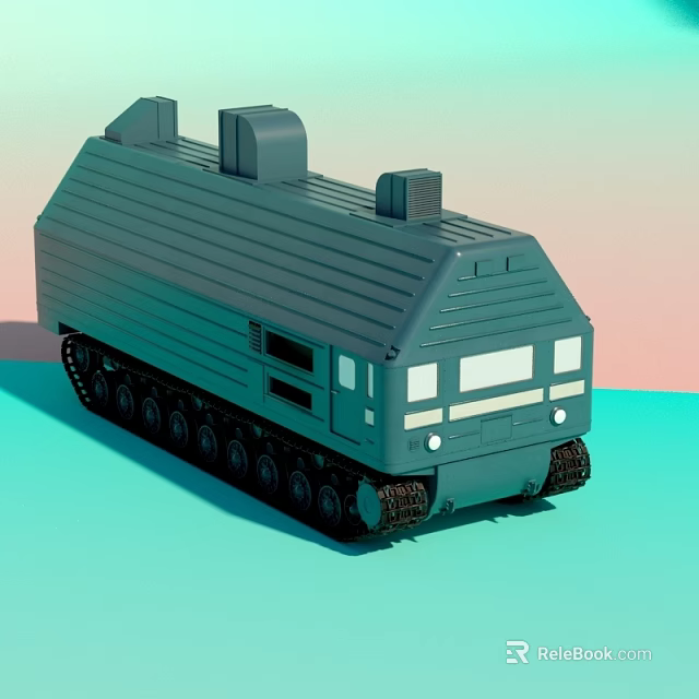 Green Tracked Train Toy Model With Detailed Exterior And Track Wheels 3d model 