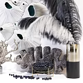 Modern Elegant Decorative Ornament Set With Floral Feathers Coral Leaf Shaped Decor And Vase