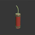Red Dynamite With Black Stripes And Fuse As Weapon Design Element