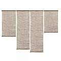 Four Beige Bamboo Woven Curtains Vertically Arranged With Clear Texture