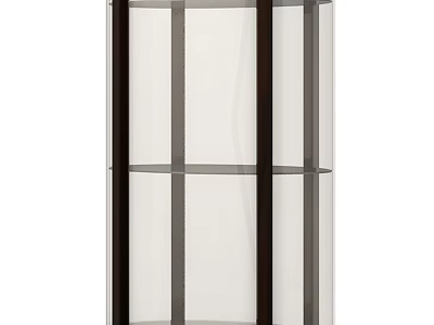 Modern Display Cabinet With Glass Doors And Wooden Frame For Living Room 3d model