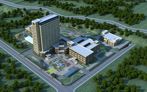 modern hospital building 3d model