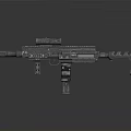 Modern Tactical Assault Rifle with Optical Sight Grip and Muzzle Device Features