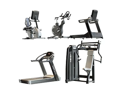 High Quality Home Gym Sports Equipment Including Treadmill Elliptical And Strength Training Machines 3d model