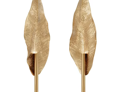 Golden Leaf Shaped Modern Wall Lamp Design For Home Interior Decor 3d model