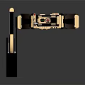 Brown Fashion Belt With Golden Decorative Elements And Stylish Accessory Design
