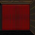 Modern KTV Interior Design with Red Curtain Golden Frame Lighting and Marble Floor