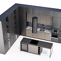 Modern Simple Cabinet Combination Open Kitchen Dining Island Table 3d model