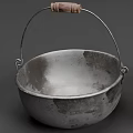 Modern Kitchen Cabinets Featuring Vintage Metal Buckets With Wooden Handles