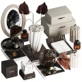 Elegant Modern Decorative Ornament Collection With Vase Perfume Bottles Plates Books And Storage Boxes