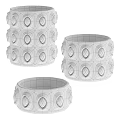 Decorative Black And Clear Ceramic Vessels With Embossed Circular Patterns