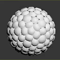 White Decorative Furniture Sphere With Geometric Pattern And Smooth Surface 3d model