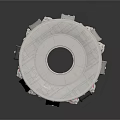 White Cylindrical Mechanical Structure With Multiple Layers And Pipes Interfaces