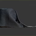 Blue Folded Scarf with Brand Label and Soft Quality Fabric Texture