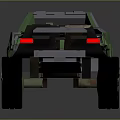 Green Off Road Concept Vehicle with Open Design Large Tires and Modern Digital Dashboard