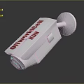 White OFFWORLD INNOVATION Security Camera Featuring Mounting Bracket And Red Text