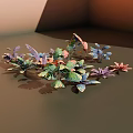 Assorted Indoor Plant Combination With Colorful Green Purple Blue Orange Leaves And Various Shapes