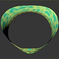 Green Decorative Bracelet with Teardrop Shaped Gems and Golden Border and Intricate Patterned Design